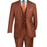 Vinci Cognac Regular Fit 3 Piece Suit - F-V2TR