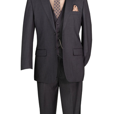 Vinci Heather Gray Regular Fit 3 Piece Suit - V2TR