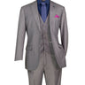 Vinci Medium Gray Regular Fit 3 Piece Suit - V2TR
