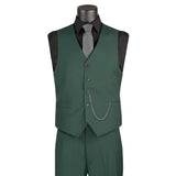 Vinci Regular Fit Vest in Hunter Green - OV-900