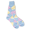 Vannucci Argyle Dress Socks Mercerized Cotton, Mid-Calf Length in Light Blue