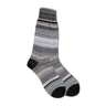 Vannucci Striped Dress Socks Mercerized Cotton, Mid-Calf Length in Black / Grey #color_ Black / Grey