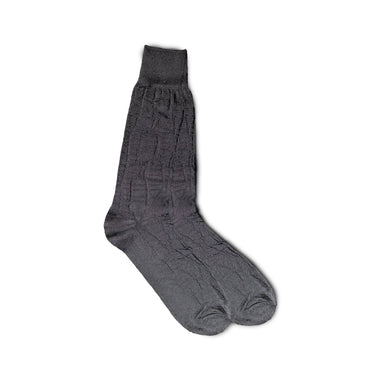 Vannucci Imperial Croco Dress Socks Mid-Calf Length in Charcoal #color_ Charcoal