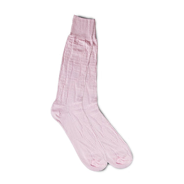Vannucci Imperial Croco Dress Socks Mid-Calf Length in Light Pink