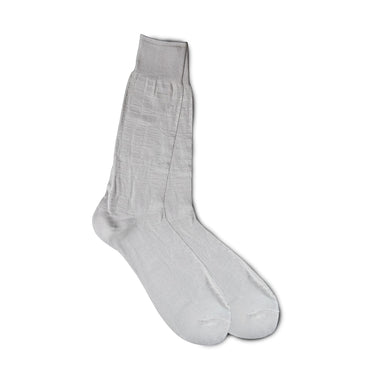 Vannucci Imperial Croco Dress Socks Mid-Calf Length in White