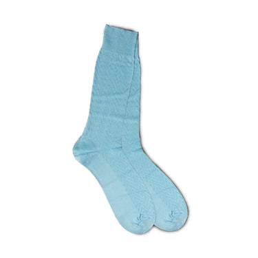 Vannucci Imperial Wave Dress Socks Mid-Calf Length in Aqua #color_ Aqua