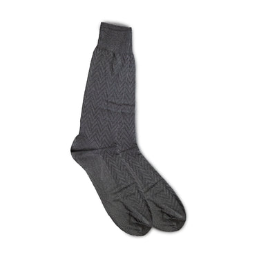 Vannucci Imperial Wave Dress Socks Mid-Calf Length in Black