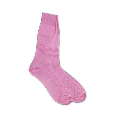 Vannucci Imperial Wave Dress Socks Mid-Calf Length in Bubble Gum