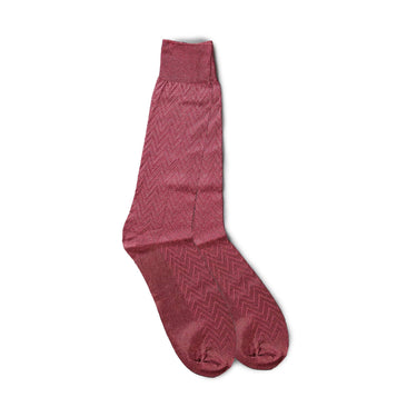 Vannucci Imperial Wave Dress Socks Mid-Calf Length in Burgundy