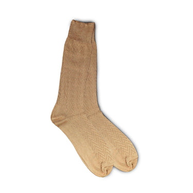 Vannucci Imperial Wave Dress Socks Mid-Calf Length in Cognac