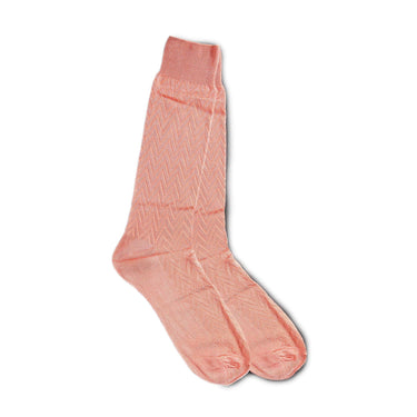 Vannucci Imperial Wave Dress Socks Mid-Calf Length in Coral #color_ Coral