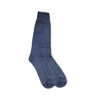 Vannucci Imperial Wave Dress Socks Mid-Calf Length in Navy #color_ Navy