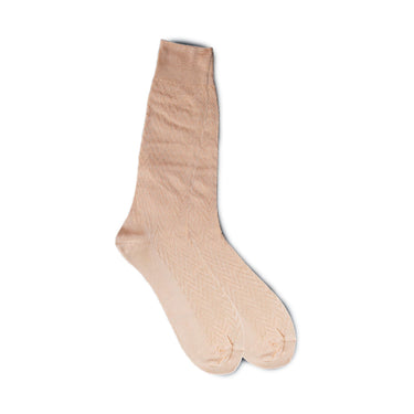 Vannucci Imperial Wave Dress Socks Mid-Calf Length in Peach #color_ Peach