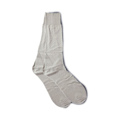 Vannucci Imperial Wave Dress Socks Mid-Calf Length in Shell