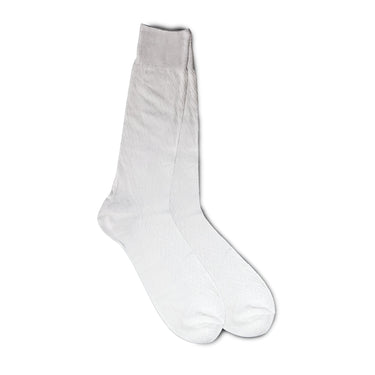 Vannucci Imperial Wave Dress Socks Mid-Calf Length in White #color_ White