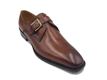 Carrucci Shoes Single Monk Strap Brown Leather Loafer