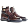 Vesper Cross Strap Buckle Boot in Chestnut #color_ Chestnut