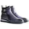 Vesper Cross Strap Buckle Boot in Gray #color_ Gray