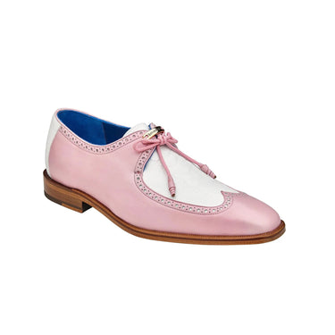 Belvedere Etore in Pink / White Ostrich Leg & Leather Oxfords in #color_