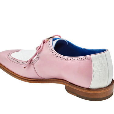 Belvedere Etore in Pink / White Ostrich Leg & Leather Oxfords in #color_