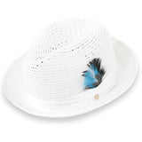 Ferrecci Castor in White Crushable Straw Fedora