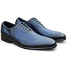 Carrucci Shoes Whole Cut Oxford Medallion Dress Shoe in Navy