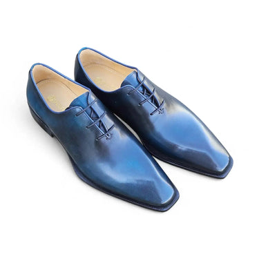 Carrucci Shoes Wholecut Oxford Dress Shoe in Navy