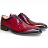 Carrucci Shoes Wholecut Patent Leather Oxford in Burgundy #color_ Burgundy