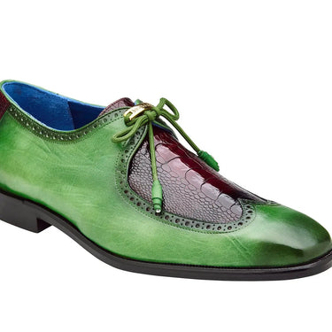 Belvedere Etore in Antique Emerald / Wine Ostrich Leg & Leather Oxfords in #color_