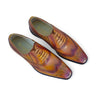 Carrucci Shoes Wingtip Slip-on Oxford Dress Shoe in Cognac #color_ Cognac