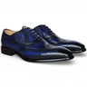 Carrucci Shoes Wingtip Slip-on Oxford Dress Shoe in Navy #color_ Navy