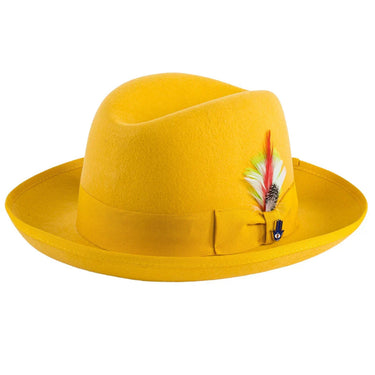 Ferrecci Godfather in Gold Australian Wool Felt Homburg