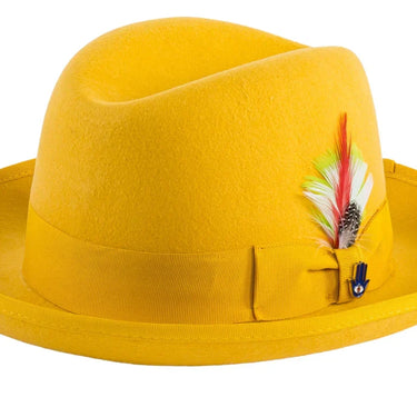 Ferrecci Godfather in Gold Australian Wool Felt Homburg