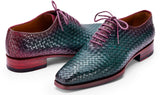 Paul Parkman Men's Woven Leather Oxfords in Green & Purple