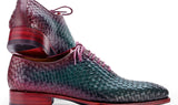 Paul Parkman Men's Woven Leather Oxfords in Green & Purple