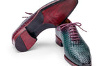 Paul Parkman Men's Woven Leather Oxfords in Green & Purple