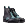 DapperFam Valiant in Black / Turquoise Painted Full Grain and Patina