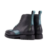 DapperFam Valiant in Black / Turquoise Painted Full Grain and Patina