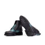 DapperFam Valiant in Black / Turquoise Painted Full Grain and Patina