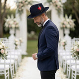 Ferrecci Crushable in Navy Australian Wool Fedora