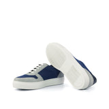 DapperFam Selvara in Jeans / Light Grey / Navy Sartorial, Kid Suede and Painted Croco