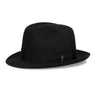 Borsalino Damiano Marengo in Black Felt Fedora Made in Italy in Black