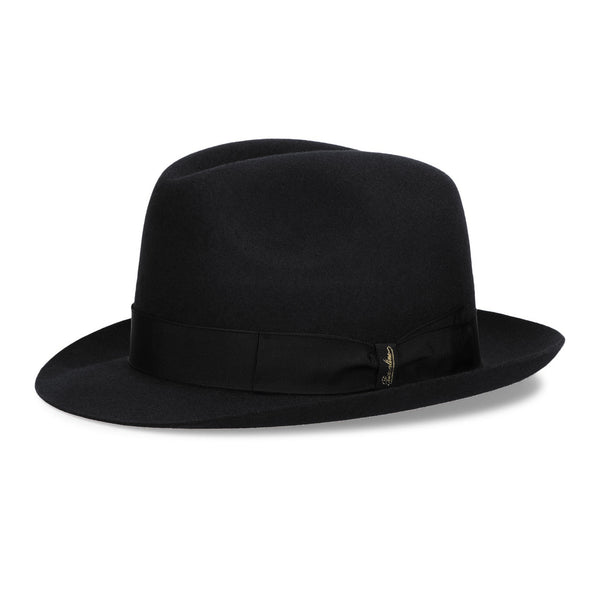 Borsalino Damiano Black Marengo Felt Fedora Hat Made in  display picture 1