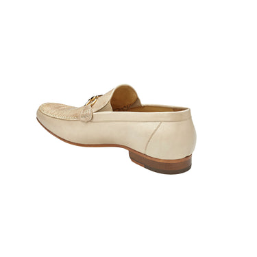 Belvedere Bruno in Cream Genuine Ostrich Leg and Italian Calf Loafers