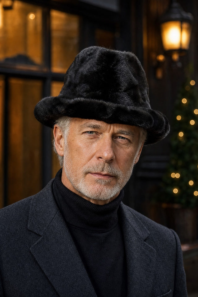 Men's Mink Fur Fedora Hat | Calvere Furs | DapperFam