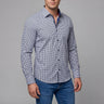 Michael Button-Up Shirt With Contrast Details // Navy Check // Contemporary Fit (Regular)