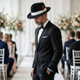 Ferrecci Crushable in Black and White Australian Wool Fedora