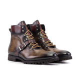 DapperFam Everest in Brown / Burgundy Hiking Boot