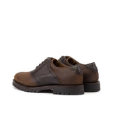 DapperFam Fabrizio in Dark Brown / Brown Pebble Grain and Waxed Suede