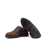 DapperFam Fabrizio in Dark Brown / Brown Pebble Grain and Waxed Suede